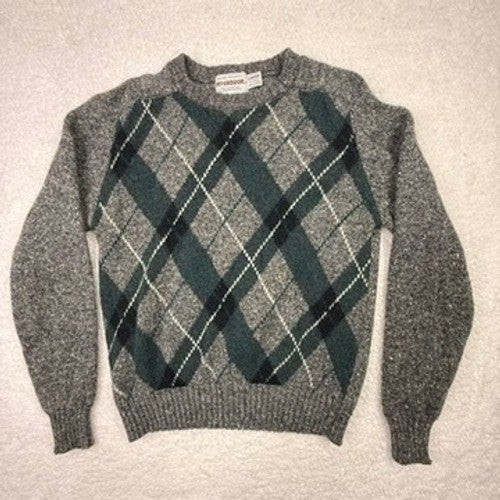 McGregor Mens Argyle Sweater Wool Acrylic Blend Gray Green Pullover Size Large