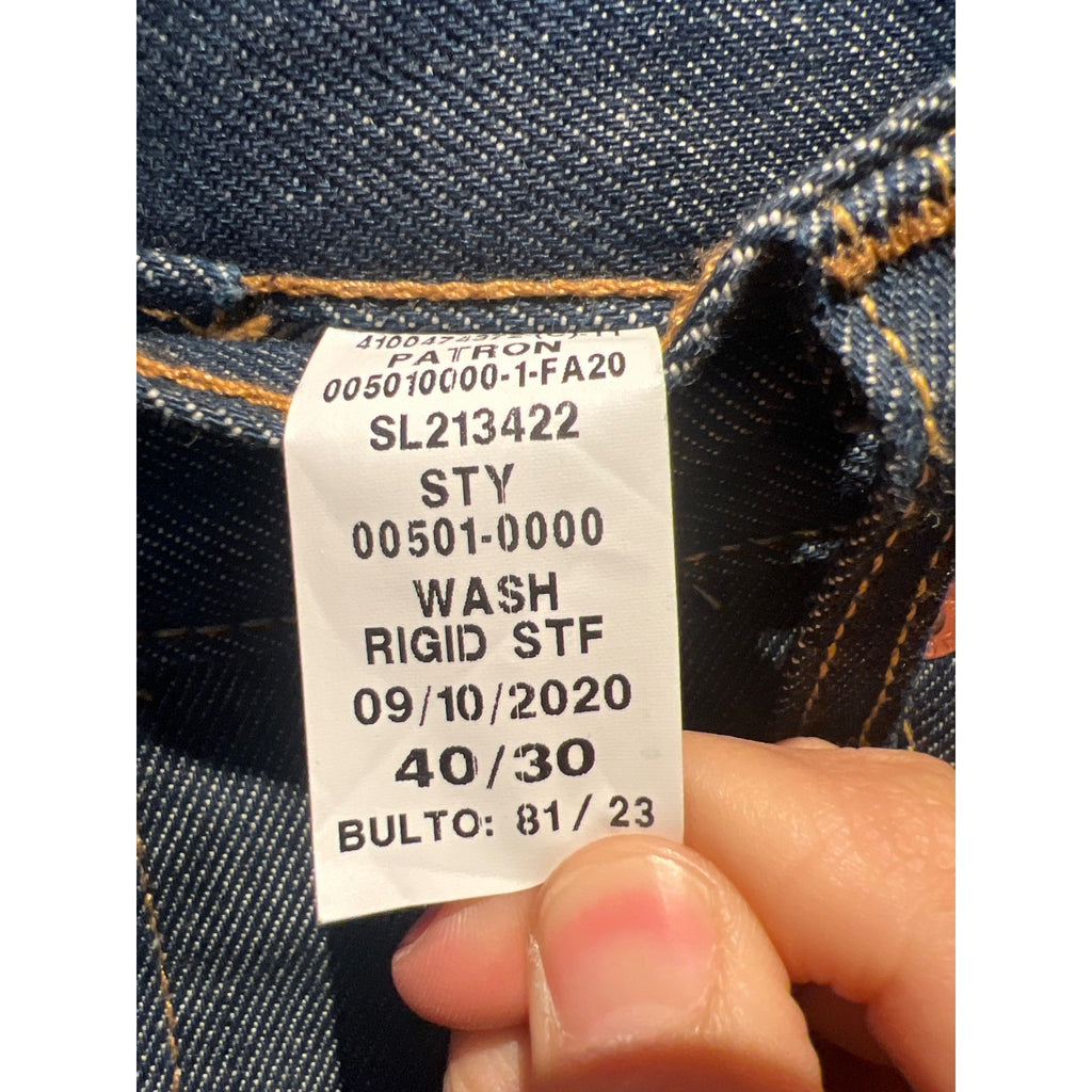 Levis 501 Original Fit Mens Jeans Dark Wash Indigo Button Fly Straight Leg Denim
