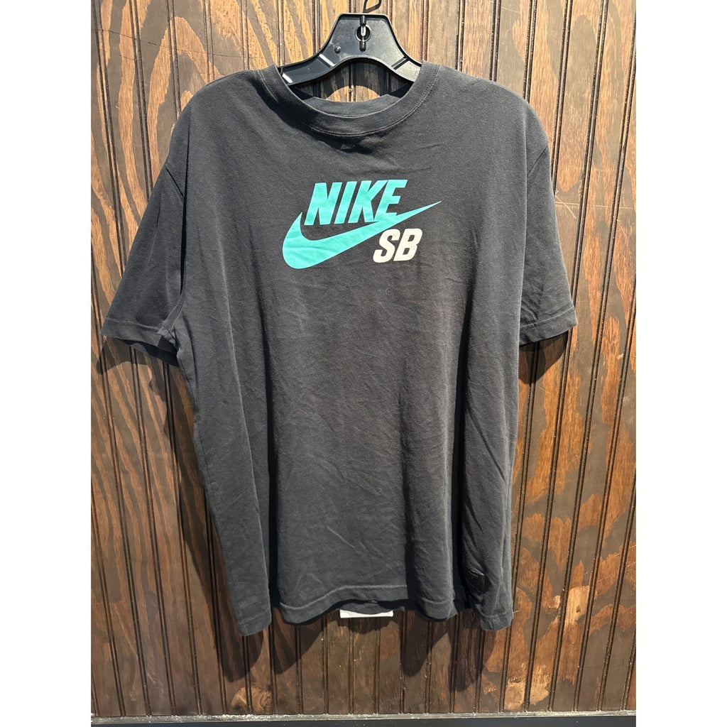 Nike SB Graphic Tee Mens XL Faded Black Teal Logo Short Sleeve Skate T-Shirt