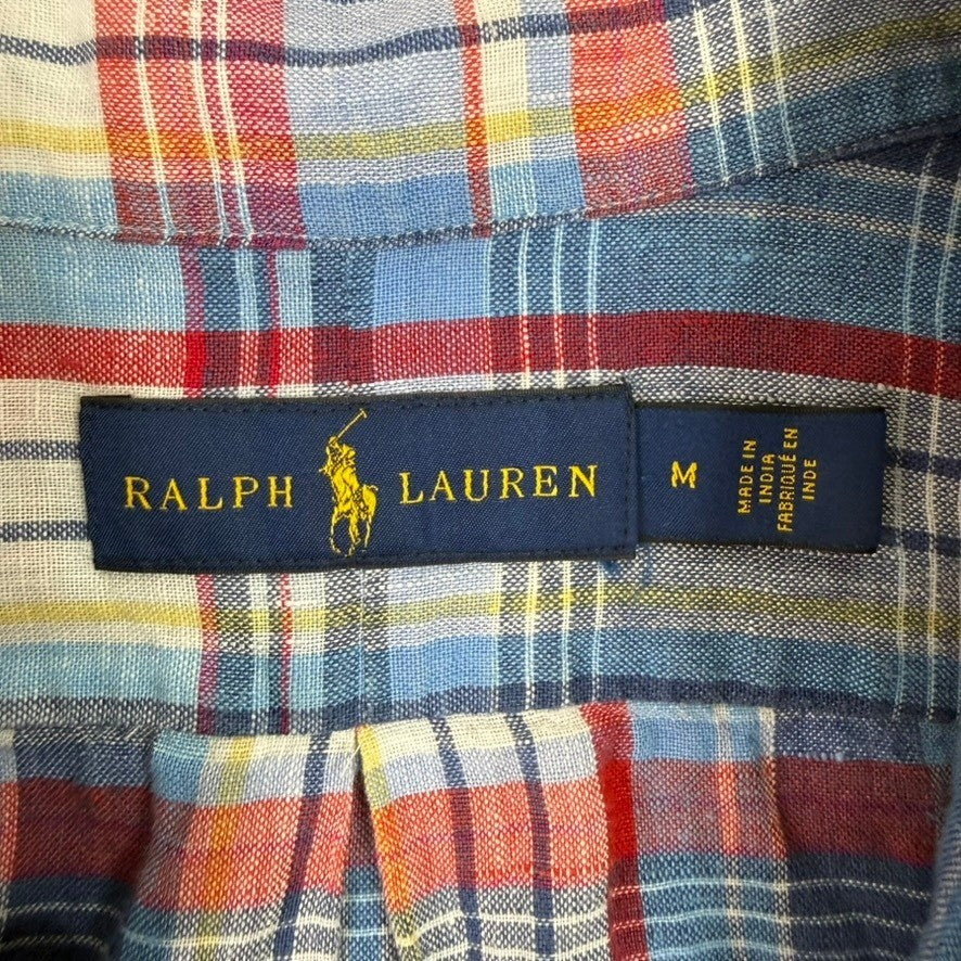 Ralph Lauren Men's Plaid Short Sleeve Button Down Shirt Size Medium