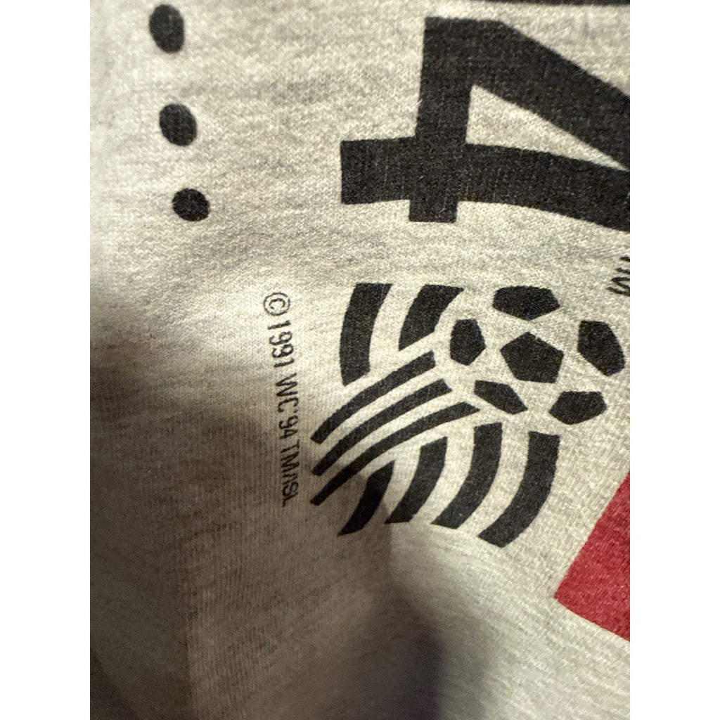 Vintage Adidas World Cup USA 94 T-Shirt Heather Grey Graphic Single Stitch XL