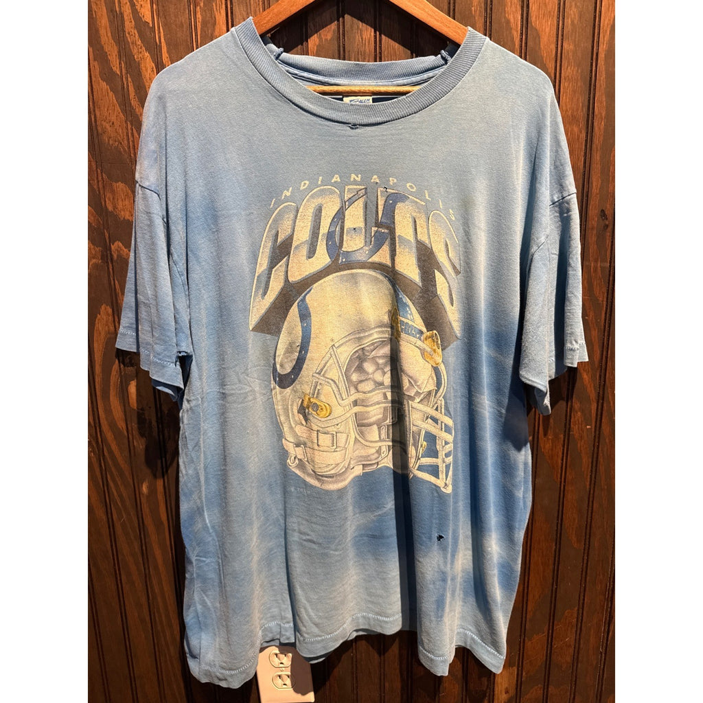 Vintage 1993 Salem Sportswear Indianapolis Colts T-Shirt XL Faded Blue NFL 90s
