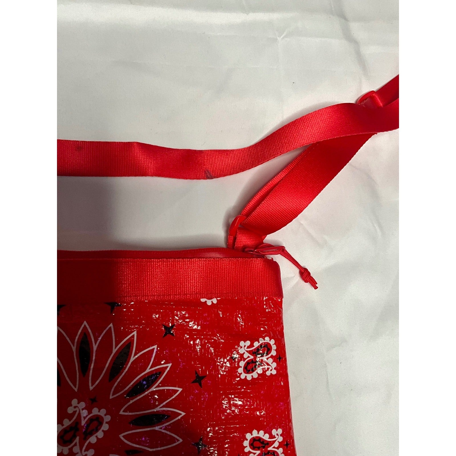 Supreme Red Bandana Print Crossbody Bag