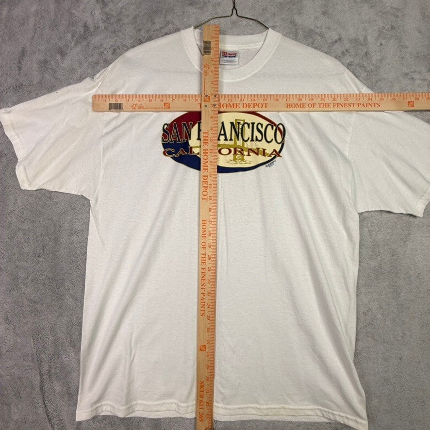 Hanes San Francisco California T Shirt Mens XL White Golden Gate Bridge