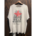 Vintage Rage Against The Machine Red Star Graphic T-Shirt Distressed White XL