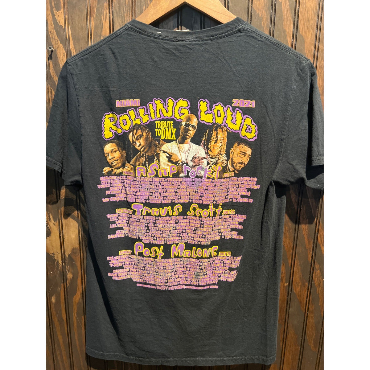 Rolling Loud Miami 2021 Hard Rock Stadium Black Graphic T-Shirt Mens Small
