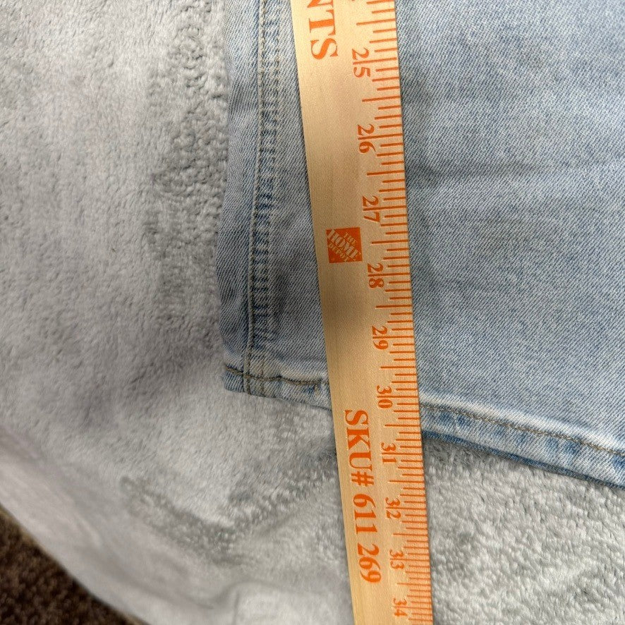 Old Navy Mens Light Wash Distressed Ripped Straight Leg Jeans Size 34x30