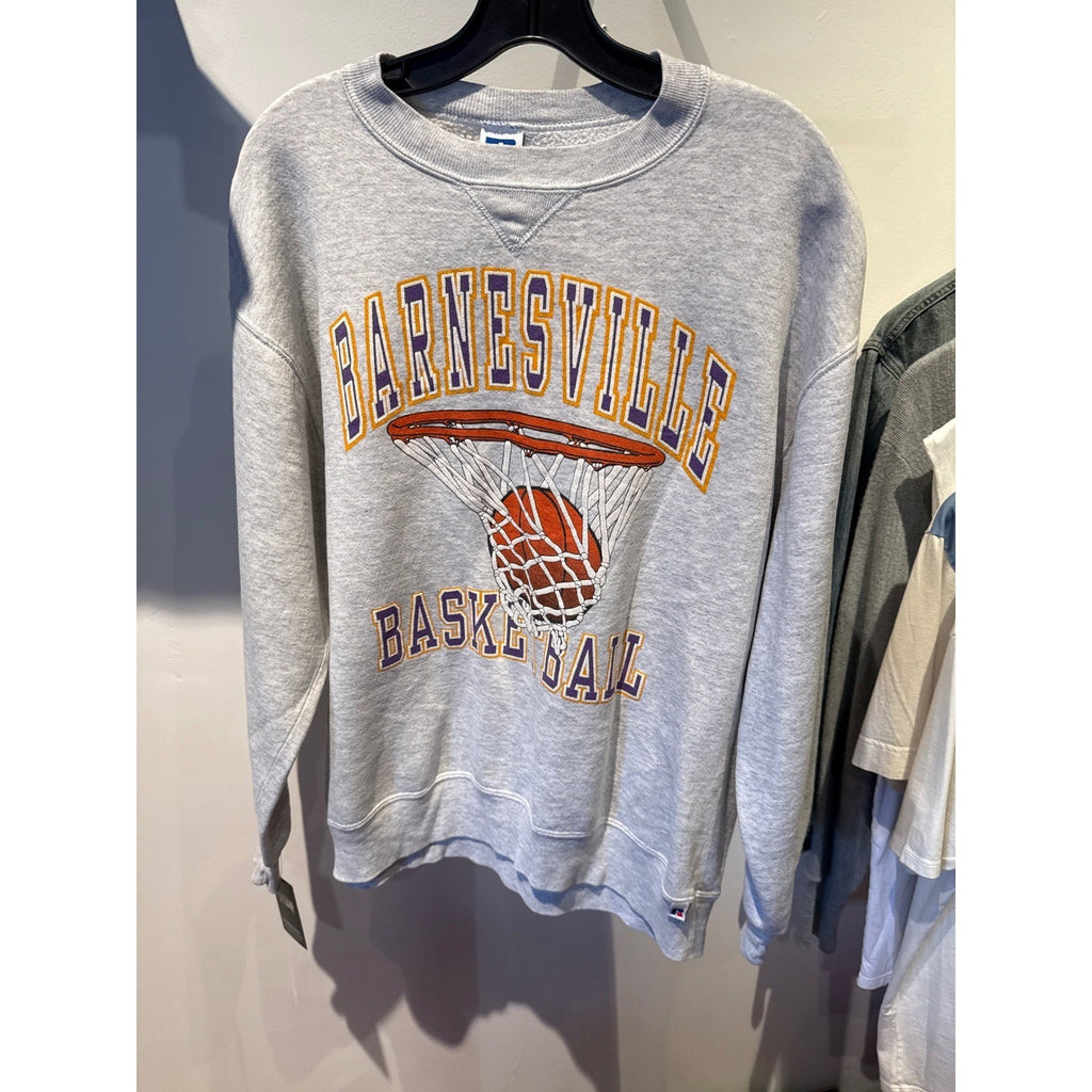 Vintage Russell Athletic Barnesville Basketball Sweatshirt Gray Mens XL 23x27
