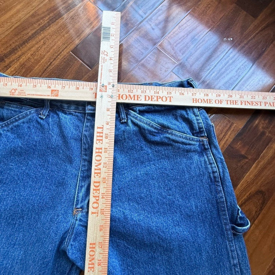 VTG Round House Mens Blue Carpenter Jeans Made in USA Straight Leg 34x30 Work