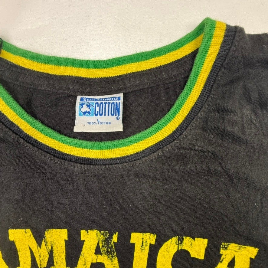 Jamaica 1962 West Indies Authentic Branding Co Black Graphic T Shirt Mens Size L