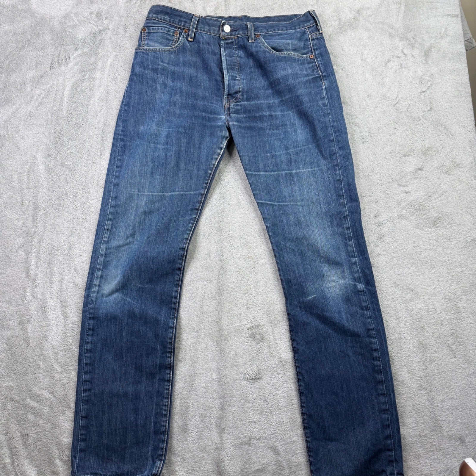 Levi Strauss Co 501 Original Fit Straight Leg Jeans Mens W34 L34 Blue Denim