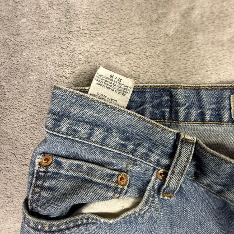 Levi Strauss 505 Straight Fit Light Wash Jeans Mens Size 32x30 Paint Splatter