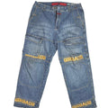 Girbaud Jeans Mens 38x30 Relaxed Fit Carpenter Cargo Denim Pants Yellow Logo
