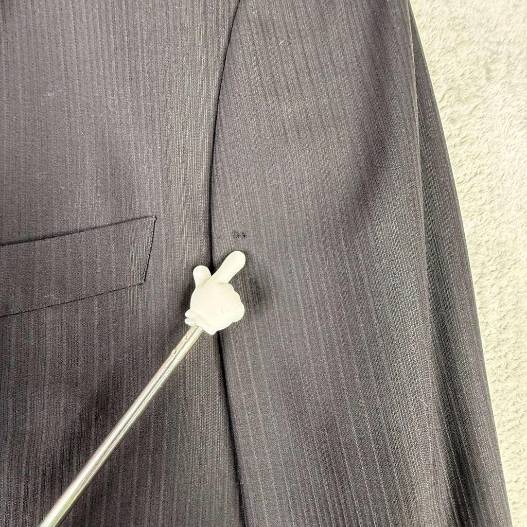 Vintage Hugo Boss Mens Pinstripe Blazer 3 Button Double Vent Charcoal Grey USA