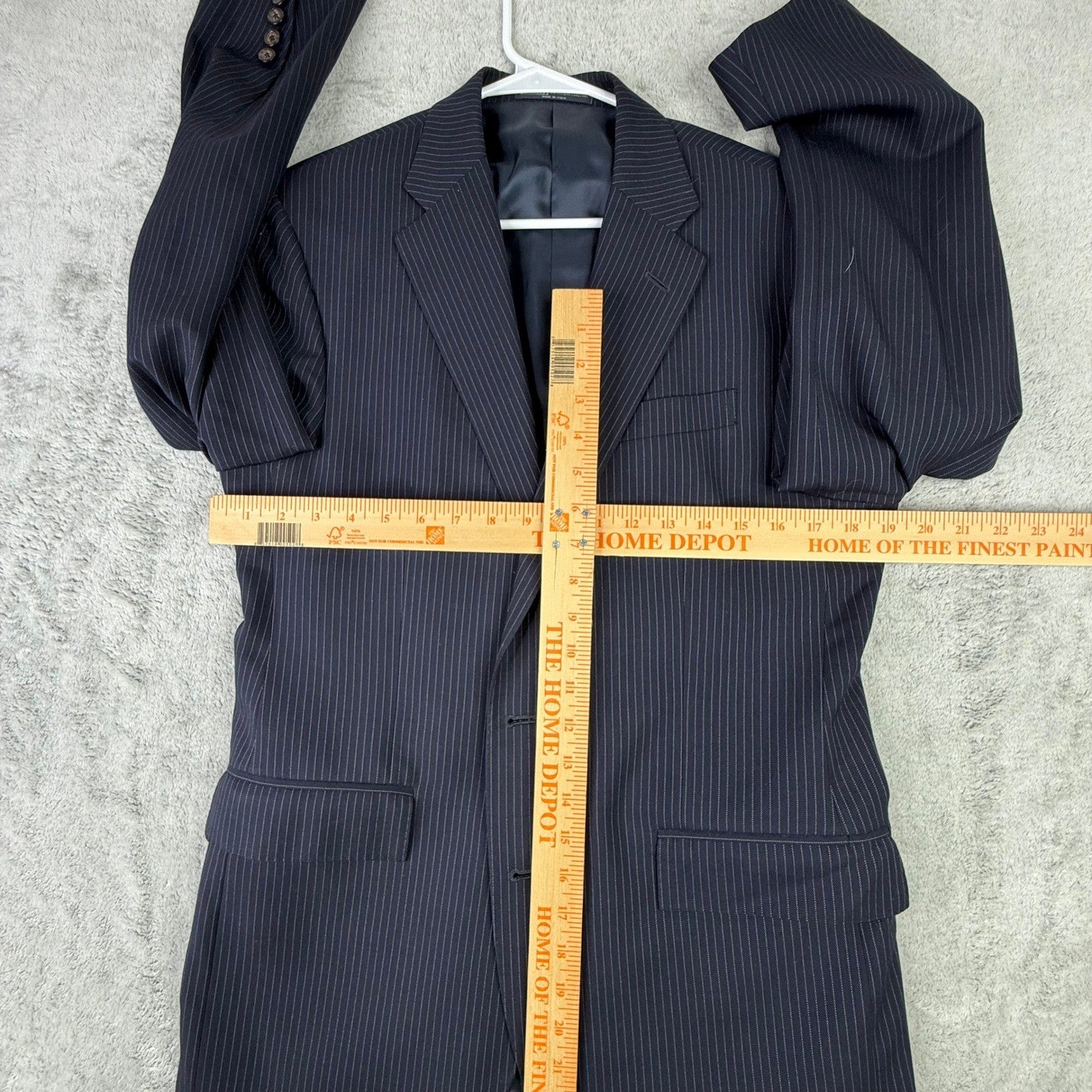 Polo Ralph Lauren Navy Blue Pinstripe Blazer Made in Italy Mens Two Button