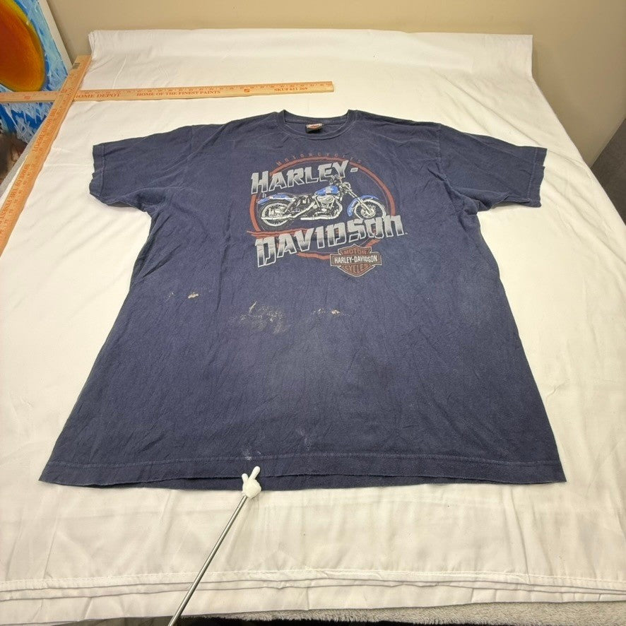 Mens Harley Davidson Motorcycles Graphic T Shirt Blue 1903 San Antonio Texas
