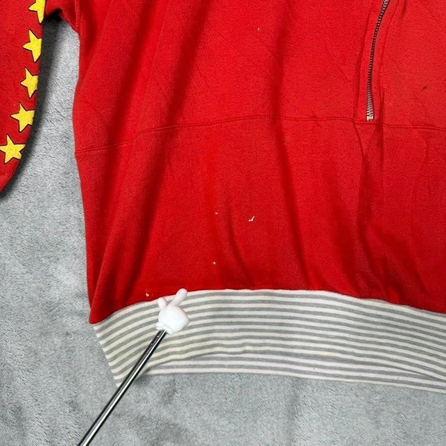 Camp Champ Red Quarter Zip Sweatshirt Stars Number 7 Pullover