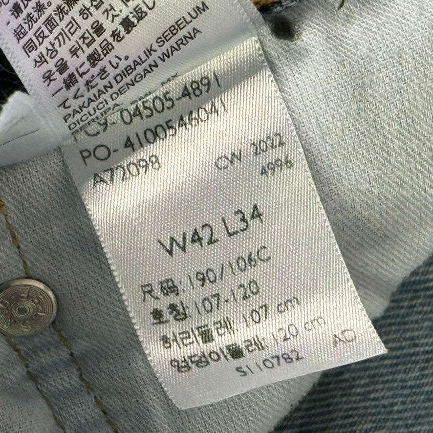 Levi's 505 Jeans Men's 42x34 Blue Denim USA Made 2022 Straight Leg