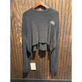 Harley-Davidson Ribbed Knit Cropped Deconstructed Sweater Black Logo Patch Large