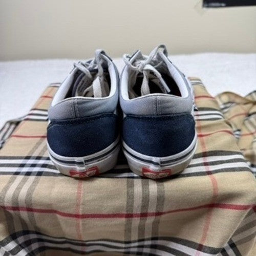 Vans Old Skool Pro Skate Shoes Navy Blue White Mens Size