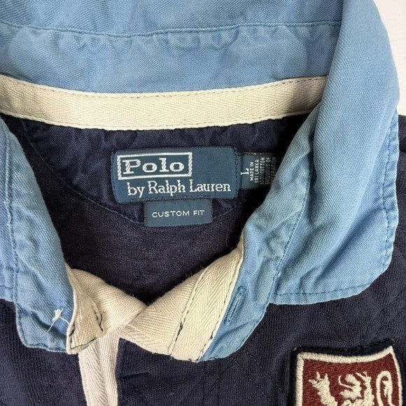 Polo Ralph Lauren Rugby Shirt Mens Large Navy Blue 1932 Athletics Short Sleeve