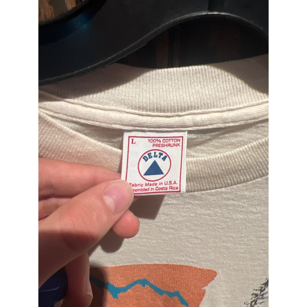 Vintage Utah Petroglyph Graphic T-Shirt White Single Stitch Mens XL 32x21