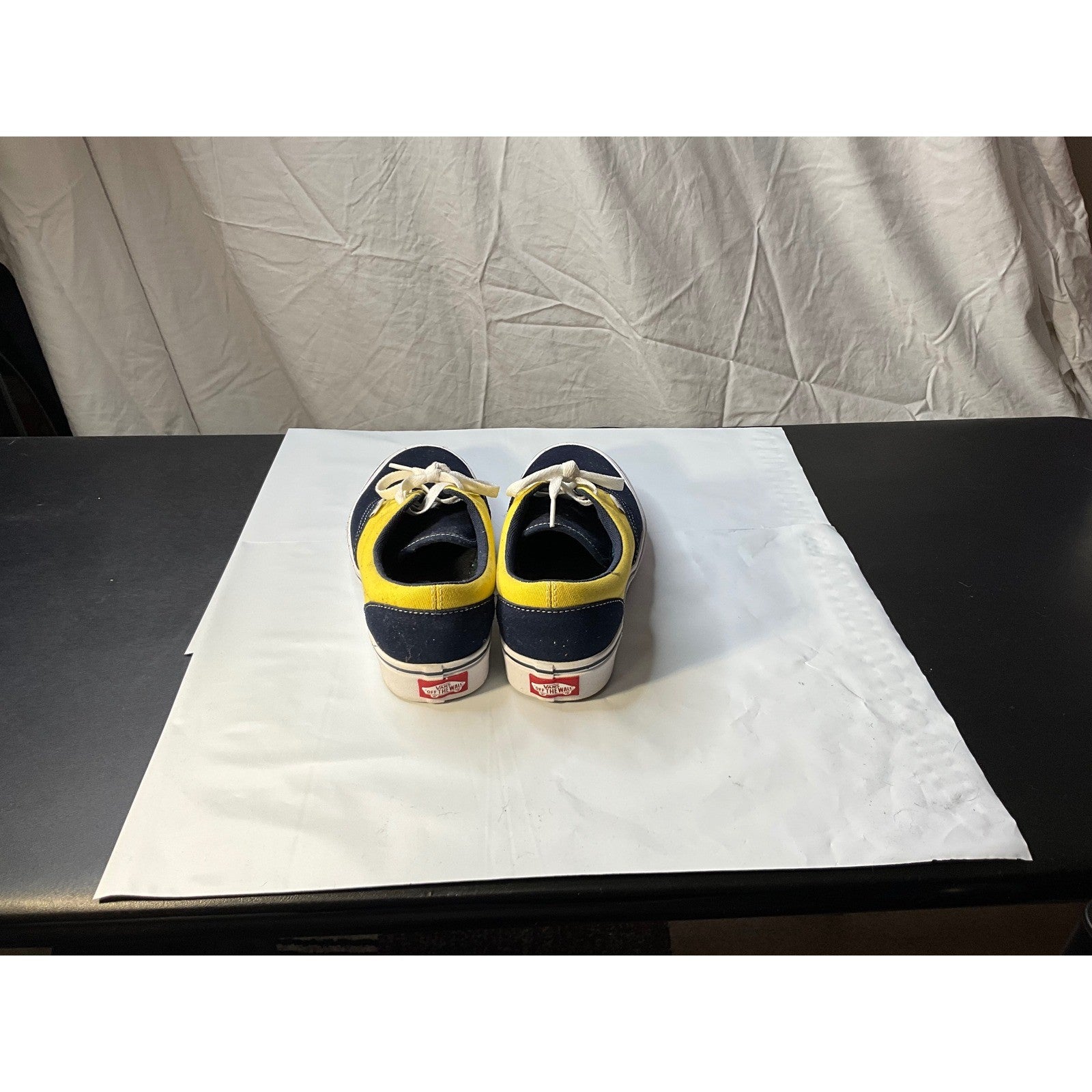 Vans Authentic Suede Canvas Shoes Yellow Navy Blue Sneakers men US 6