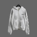 Vital Worldwide Co Rhinestone Distressed Zip Hoodie Grey FW2025 Mens Large