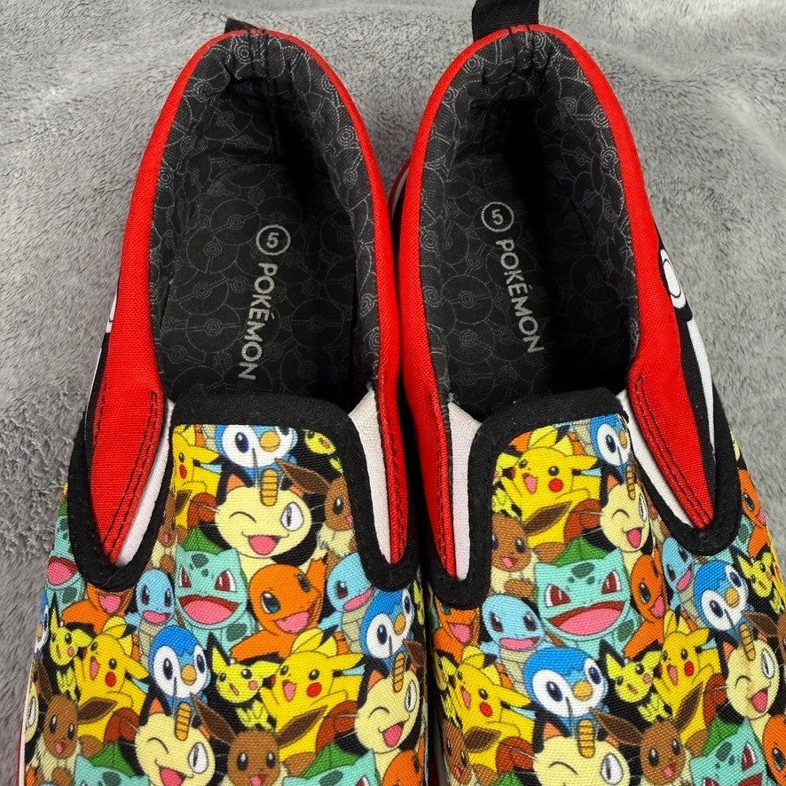 Kids Pokemon Slip On Shoes Size 5 Pikachu Charmander Bulbasaur Squirtle