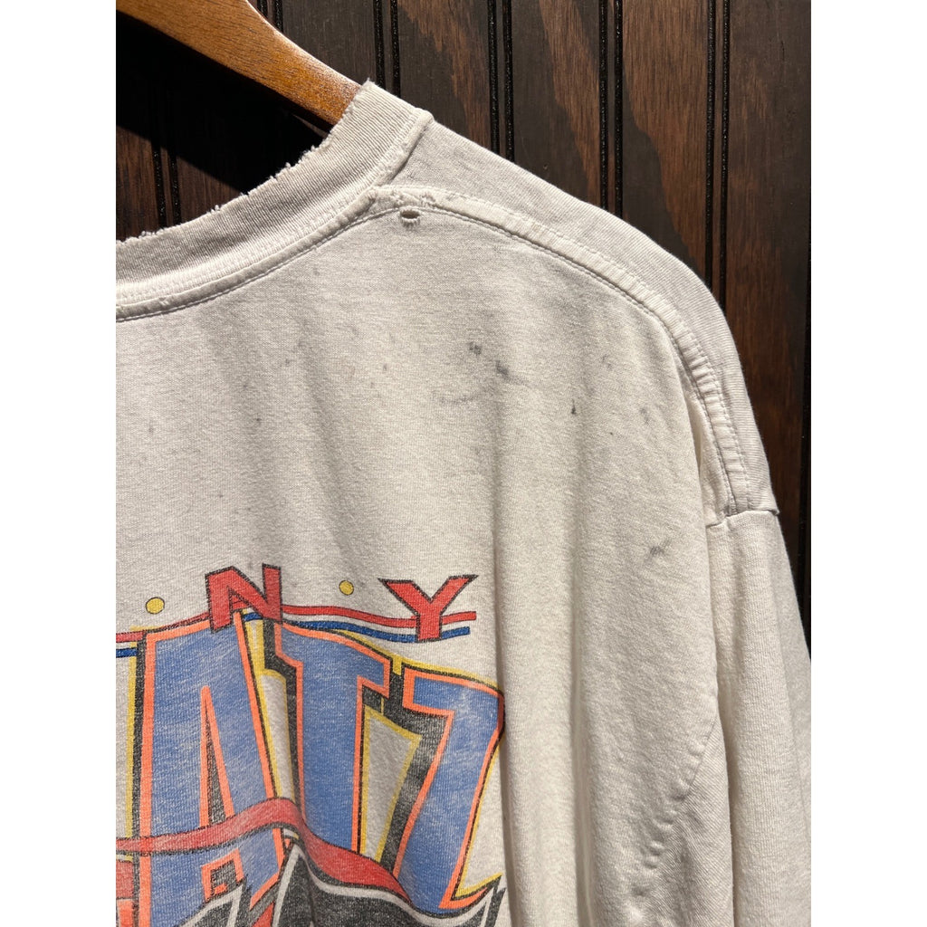 Vintage Donny Schatz Sprint Car Racing T-Shirt White North Dakota Single Stitch