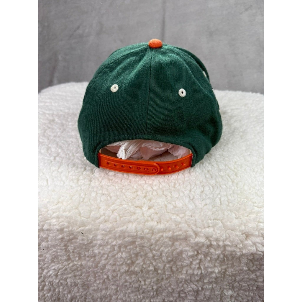 Zephyr Miami Hurricanes Baseball Cap Green Orange Flat Brim Snapback Adjustable