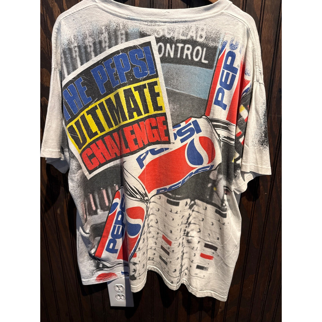 Vintage 90s Pepsi Ultimate Challenge All Over Print T-Shirt Scila Control XL