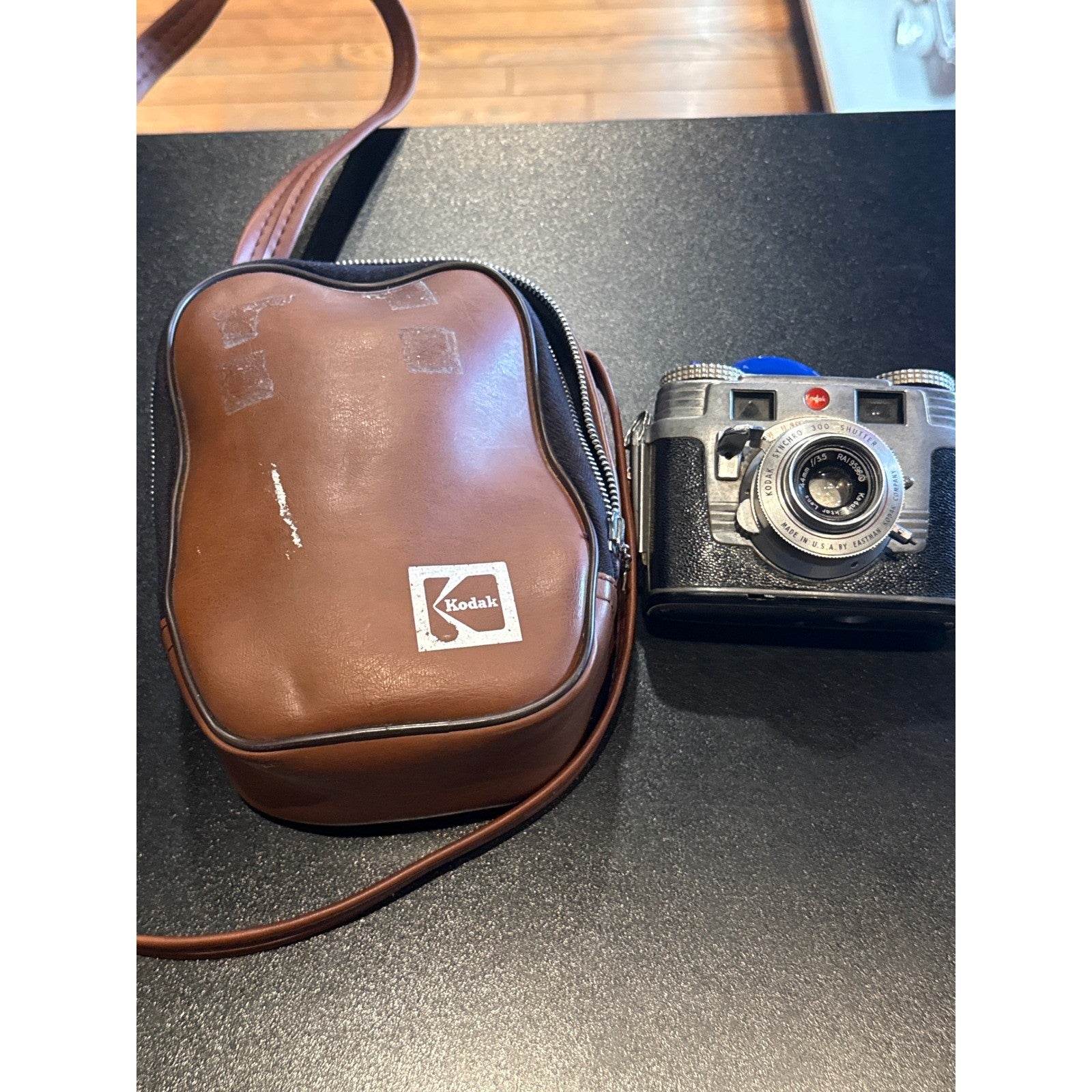 Vintage Kodak 35 Rangefinder Camera Ektar 44mm f3.5 Lens Case Telephoto Aux Lens