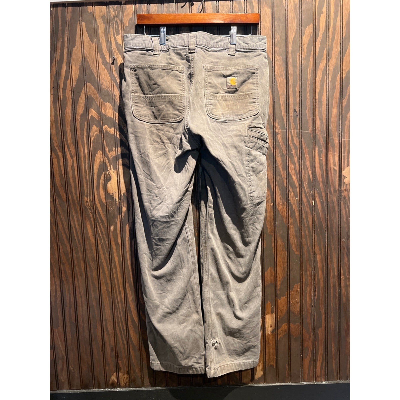 Carhartt Mens Relaxed Fit Carpenter Work Pants Faded Gray 32x27 Distressed