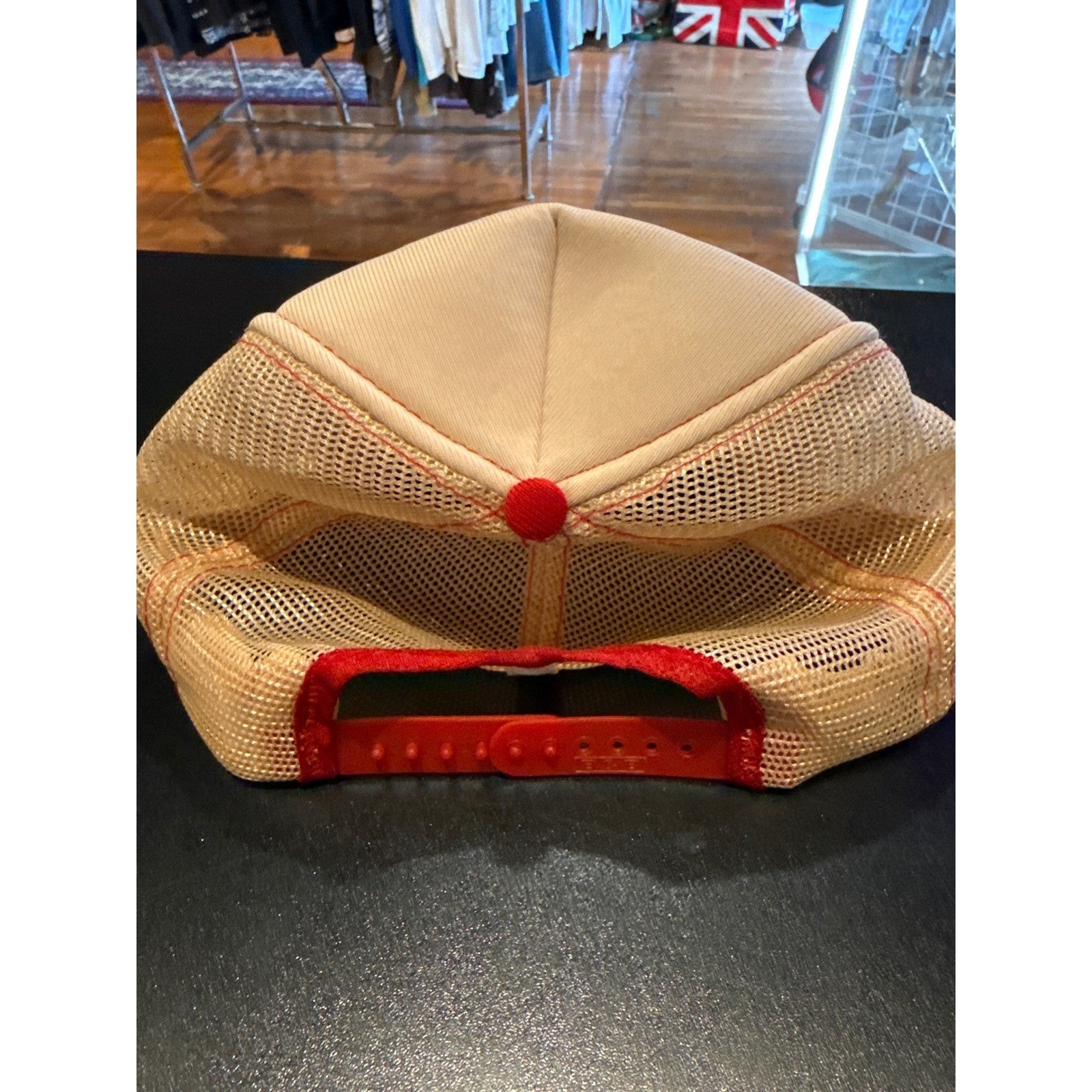 Vintage National Apple Harvest Festival Adams County PA Trucker Hat Corduroy Tan