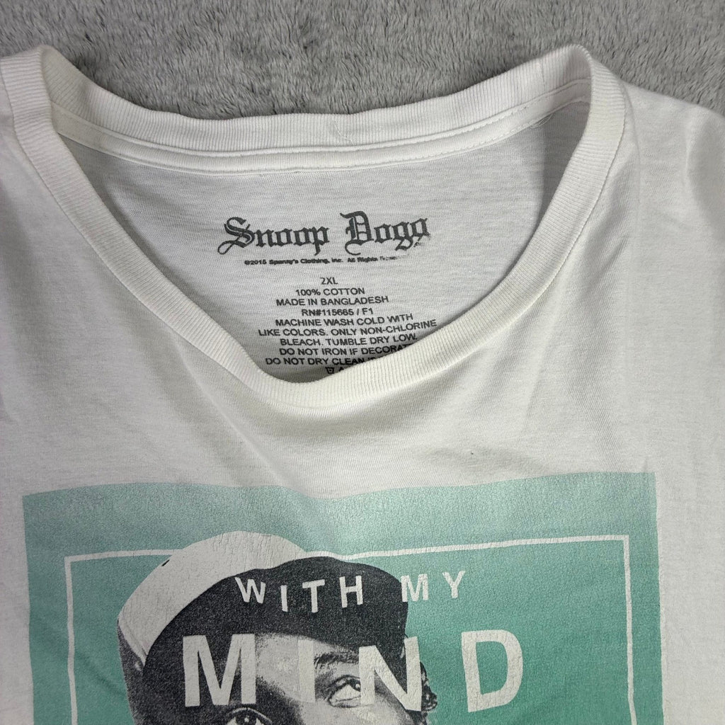 Snoop Dogg Graphic T Shirt Mens 2XL White Cotton Money Mind Print