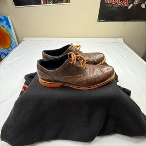 Cole Haan Wingtip Oxfords Mens Brown Leather Lace Up Dress Shoes