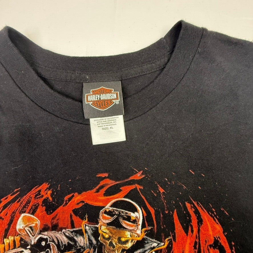 Harley Davidson Man O War Lexington KY Skull Motorcycle T Shirt XL Black 2016