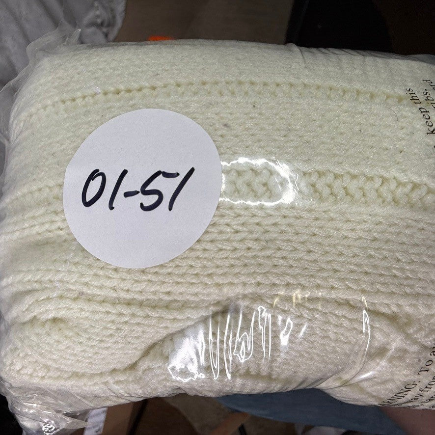 Sears Cream Cable Knit Button Front Cardigan Sweater Style 8608 Size L