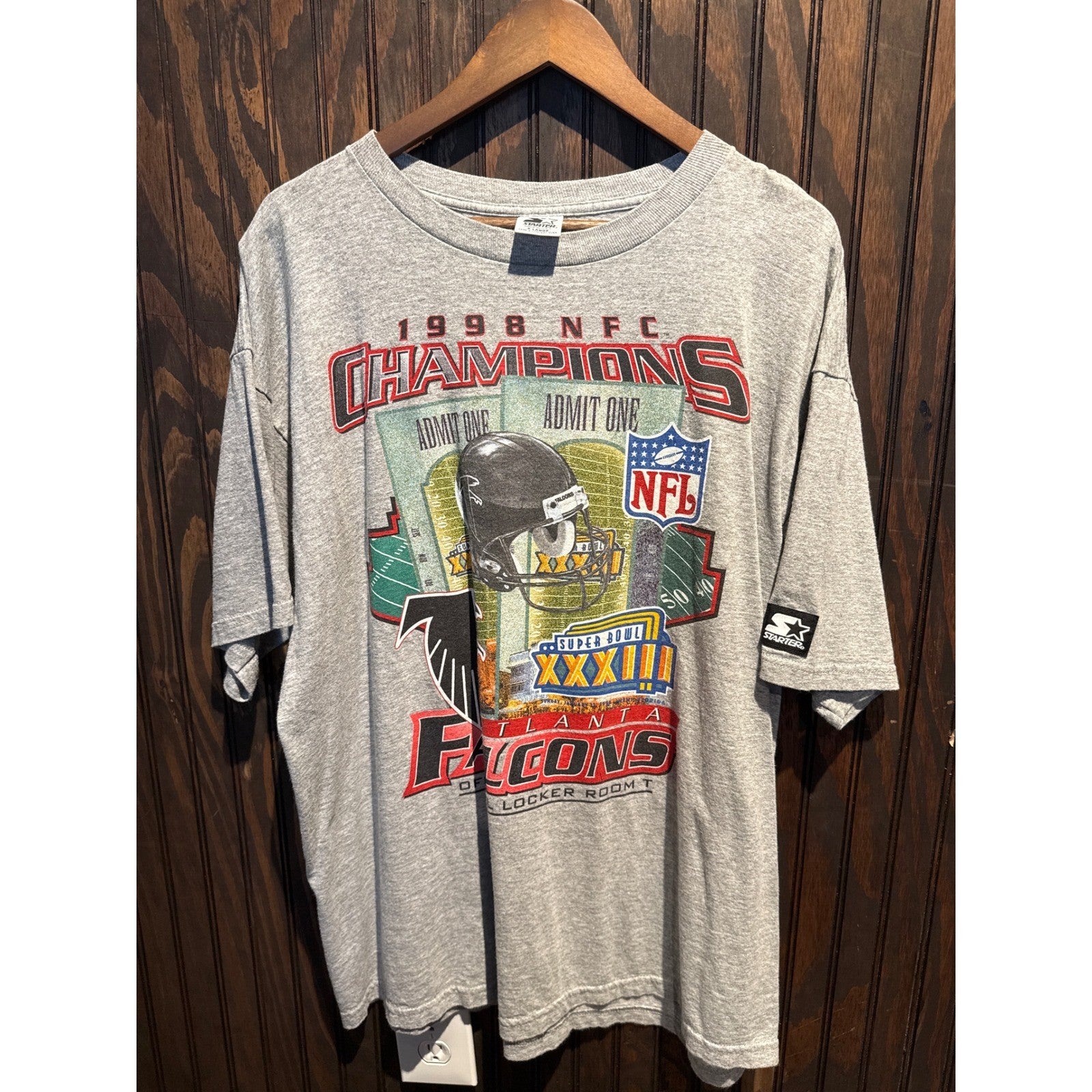 Vintage Starter Atlanta Falcons 1998 NFC Champions Super Bowl XXXIII T-Shirt