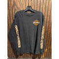 Harley-Davidson Mens Long Sleeve Graphic T-Shirt Black Orange Logo XL 23x31