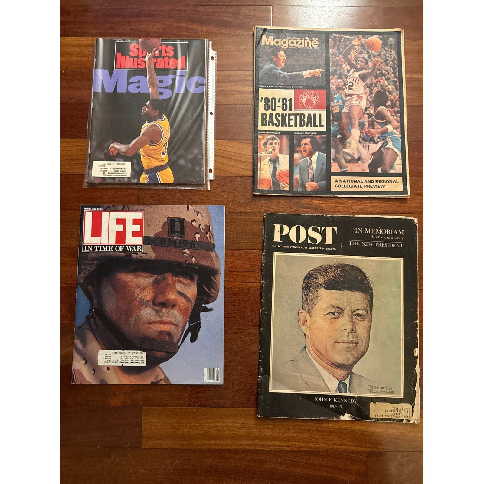 Vintage Magazine Lot Magic Johnson SI JFK Memorial Post LIFE Gulf War 1963-1991