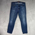 7 For All Mankind Slim Straight Blue Wash Denim Jeans Women's Size 30 x 26