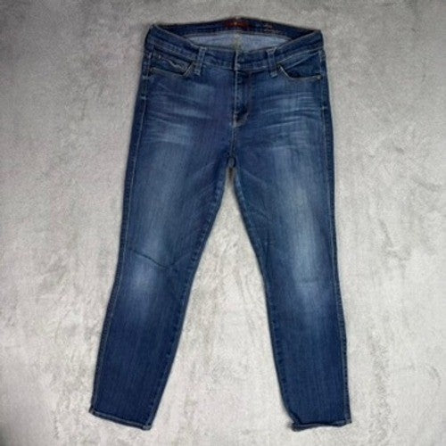 7 For All Mankind Slim Straight Blue Wash Denim Jeans Women's Size 30 x 26