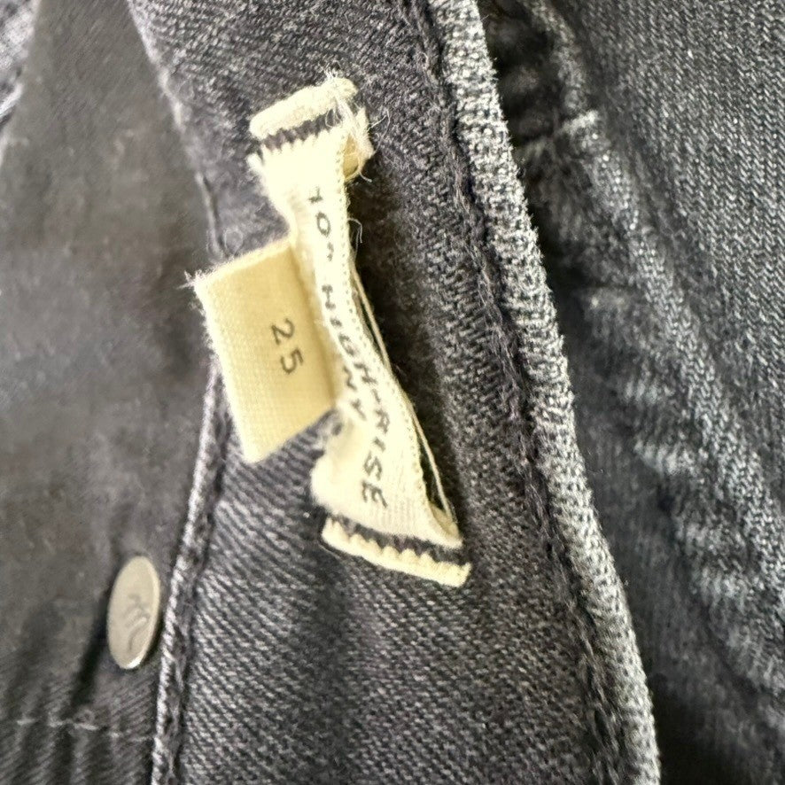Madewell 10 High Rise Skinny Jeans Black Raw Hem Womens Size 25