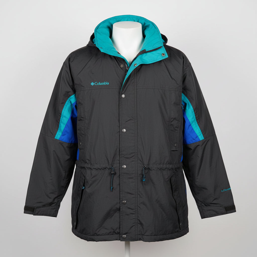 Columbia Sportswear Company Jacket Mens Size M Black Teal Blue Longs Peak
