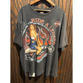 Harley Davidson Ride A Legend Pin Up Graphic T-Shirt Faded Black Mens 3XL 28x33