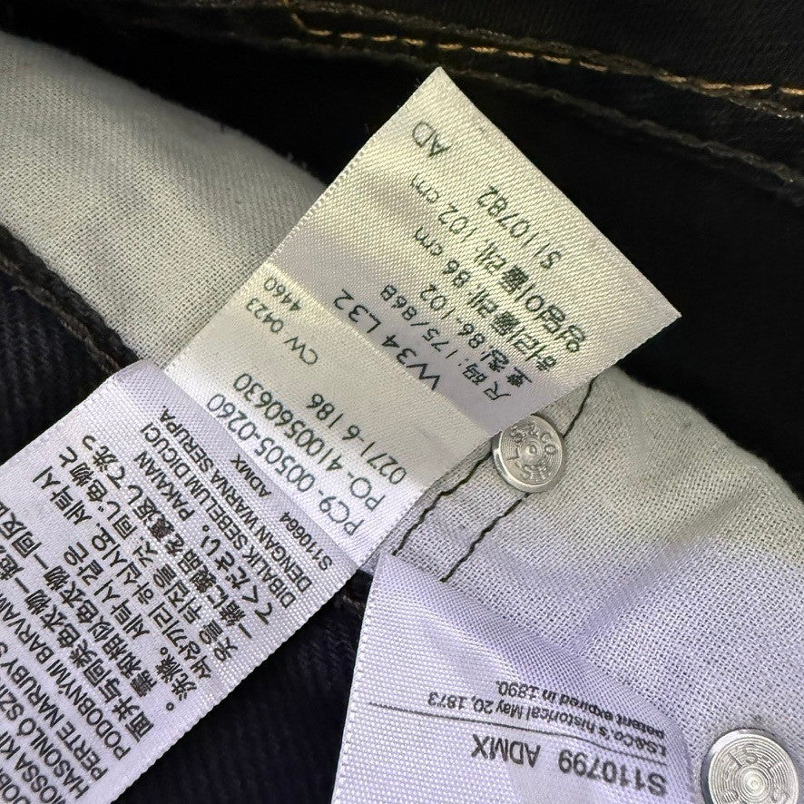 Levi's 505 Regular Fit Black Denim Jeans Men's W34 L32
