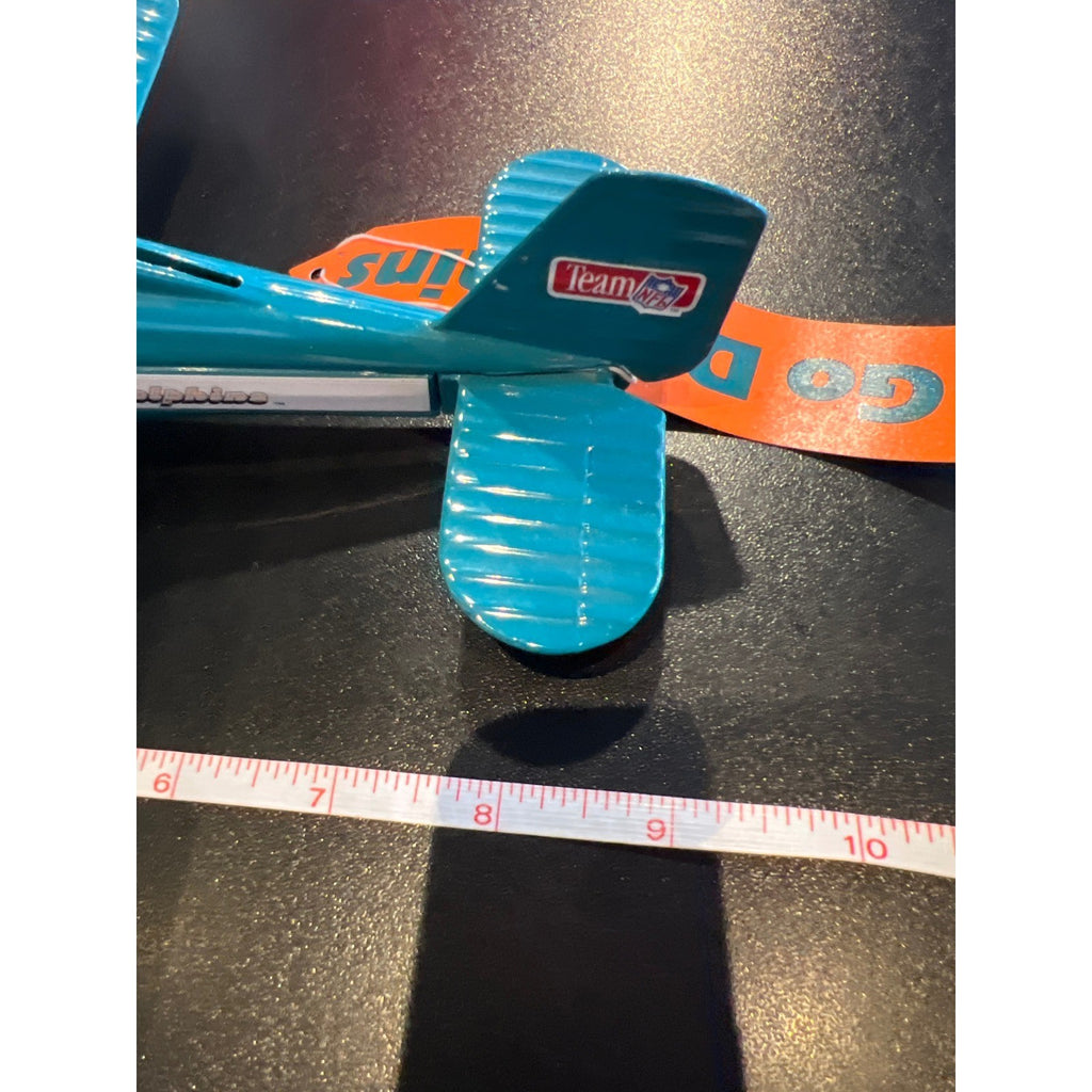 Miami Dolphins NFL Biplane Collectible Model Airplane Teal White Propeller Plane