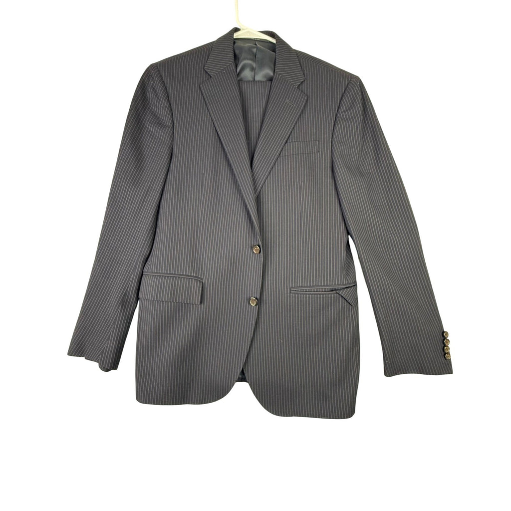 Polo Ralph Lauren Navy Blue Pinstripe Blazer Made in Italy Mens Two Button